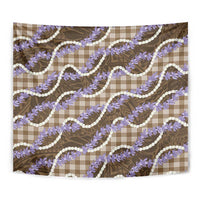 Brown Hawaii Palaka Honohono Pikake Tapestry Hawaiian Orchid Lei Polynesian Pattern - Polynesian Pride