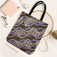 Brown Hawaii Palaka Honohono Pikake Tote Bag Hawaiian Orchid Lei Polynesian Pattern - Polynesian Pride