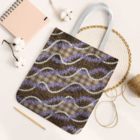 Brown Hawaii Palaka Honohono Pikake Tote Bag Hawaiian Orchid Lei Polynesian Pattern - Polynesian Pride