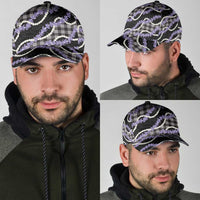 Black Hawaii Palaka Honohono Pikake Classic Cap Hawaiian Orchid Lei Polynesian Pattern - Polynesian Pride