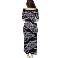 Black Hawaii Palaka Honohono Pikake Family Matching Puletasi and Hawaiian Shirt Hawaiian Orchid Lei Polynesian Pattern LT14 - Polynesian Pride