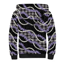 Black Hawaii Palaka Honohono Pikake Sherpa Hoodie Hawaiian Orchid Lei Polynesian Pattern LT14 - Polynesian Pride