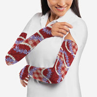 Red Hawaii Palaka Honohono Pikake Arm Sleeves Hawaiian Orchid Lei Polynesian Pattern LT14 - Polynesian Pride