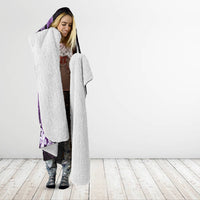 Purple Polynesia Easter Day Hooded Blanket Eggs With Bunny Polynesian Pattern