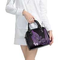 Purple Polynesia Easter Day Shoulder Handbag Eggs With Bunny Polynesian Pattern