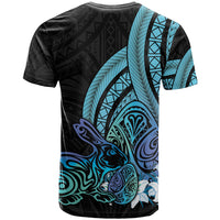 Turquoise Polynesia Easter Day T Shirt Eggs With Bunny Polynesian Pattern
