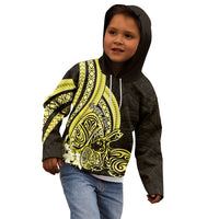 Yellow Polynesia Easter Day Kid Hoodie Eggs With Bunny Polynesian Pattern LT14 - Polynesian Pride