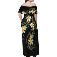 Polynesia Tattoo With Plumeria Family Matching Off Shoulder Maxi Dress and Hawaiian Shirt Elegant Vibes