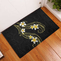Polynesia Tattoo With Plumeria Rubber Doormat Elegant Vibes