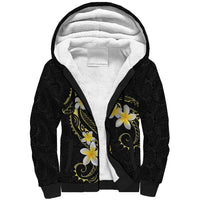 Polynesia Tattoo With Plumeria Sherpa Hoodie Elegant Vibes