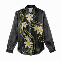 Polynesia Tattoo With Plumeria Women Casual Shirt Elegant Vibes