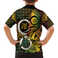 Vanuatu 1980 Family Matching Short Sleeve Bodycon Dress and Hawaiian Shirt Ni-Van Tamtam Sand Drawing Pattern LT14 - Polynesian Pride