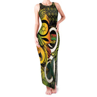 Vanuatu 1980 Family Matching Tank Maxi Dress and Hawaiian Shirt Ni-Van Tamtam Sand Drawing Pattern