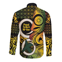 Vanuatu 1980 Long Sleeve Button Shirt Ni-Van Tamtam Sand Drawing Pattern
