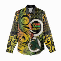 Vanuatu 1980 Women Casual Shirt Ni-Van Tamtam Sand Drawing Pattern