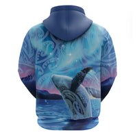 New Zealand Matariki Humpback Whale Hoodie Paikea Maori New Year Blue Galaxy