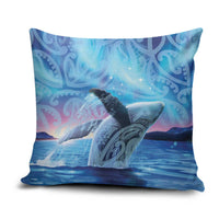 New Zealand Matariki Humpback Whale Pillow Cover Paikea Maori New Year Blue Galaxy