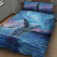 New Zealand Matariki Humpback Whale Quilt Bed Set Paikea Maori New Year Blue Galaxy