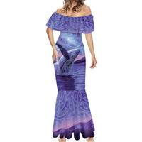 New Zealand Matariki Humpback Whale Mermaid Dress Paikea Maori New Year Purple Galaxy LT14 - Polynesian Pride