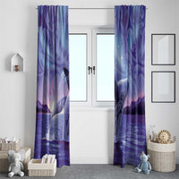 New Zealand Matariki Humpback Whale Window Curtain Paikea Maori New Year Purple Galaxy