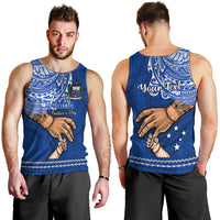 Personalised Father Day Samoa Men Tank Top Manuia le Aso Sa o Tama Blue Version LT14 - Polynesian Pride