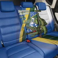 Solomon Islands Independence Day Back Car Seat Cover Happy 7 July Crocodile Flag Style LT14 - Polynesian Pride