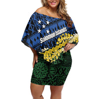 Halo Olaketa Solomon Islands Tapa Pattern Family Matching Off Shoulder Short Dress and Hawaiian Shirt