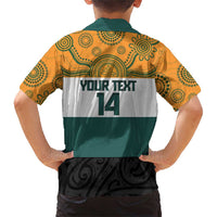 AUNZ Rugby Custom Family Matching Short Sleeve Bodycon Dress and Hawaiian Shirt Australia Kangaroo New Zealand Silver Fern LT14 - Polynesian Pride