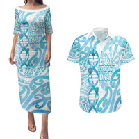 Personalised New Zealand Darts Couples Matching Puletasi and Hawaiian Shirt Aotearoa Maori Its In My DNA White LT14 White - Polynesian Pride