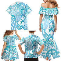 Personalised New Zealand Darts Family Matching Mermaid Dress and Hawaiian Shirt Aotearoa Maori Its In My DNA White LT14 - Polynesian Pride