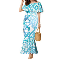 Personalised New Zealand Darts Family Matching Mermaid Dress and Hawaiian Shirt Aotearoa Maori Its In My DNA White LT14 Mom's Dress White - Polynesian Pride