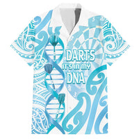 Personalised New Zealand Darts Family Matching Short Sleeve Bodycon Dress and Hawaiian Shirt Aotearoa Maori Its In My DNA White LT14 Dad's Shirt - Short Sleeve White - Polynesian Pride