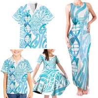 Personalised New Zealand Darts Family Matching Tank Maxi Dress and Hawaiian Shirt Aotearoa Maori Its In My DNA White LT14 - Polynesian Pride