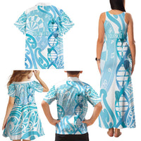 Personalised New Zealand Darts Family Matching Tank Maxi Dress and Hawaiian Shirt Aotearoa Maori Its In My DNA White LT14 - Polynesian Pride