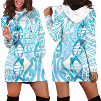 Personalised New Zealand Darts Hoodie Dress Aotearoa Maori Its In My DNA White - Polynesian Pride