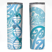 New Zealand Darts Skinny Tumbler Aotearoa Maori Its In My DNA White LT14 White - Polynesian Pride
