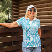 Personalised New Zealand Darts Women Polo Shirt Aotearoa Maori Its In My DNA White LT14 - Polynesian Pride