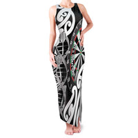 Personalised New Zealand Darts Family Matching Tank Maxi Dress and Hawaiian Shirt Aotearoa Maori Its In My DNA Black LT14 Mom's Dress Black - Polynesian Pride