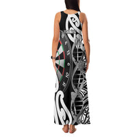 Personalised New Zealand Darts Family Matching Tank Maxi Dress and Hawaiian Shirt Aotearoa Maori Its In My DNA Black LT14 - Polynesian Pride