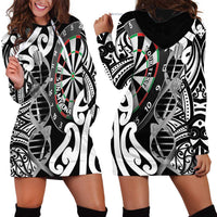 Personalised New Zealand Darts Hoodie Dress Aotearoa Maori Its In My DNA Black - Polynesian Pride