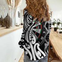 Personalised New Zealand Darts Women Casual Shirt Aotearoa Maori Its In My DNA Black LT14 - Polynesian Pride