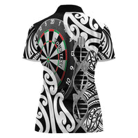 Personalised New Zealand Darts Women Polo Shirt Aotearoa Maori Its In My DNA Black LT14 - Polynesian Pride