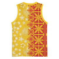 Kahili Quilt Hawaii Basketball Jersey Tropical Flower Seamless Half Style