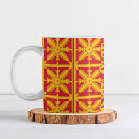 Kahili Quilt Hawaii Ceramic Mug Tropical Flower Seamless Half Style