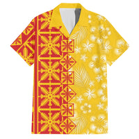 Kahili Quilt Hawaii Hawaiian Shirt Tropical Flower Seamless Half Style LT14 Yellow - Polynesian Pride