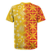 Kahili Quilt Hawaii Rugby Jersey Tropical Flower Seamless Half Style
