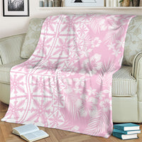 Pastel Pink Kahili Quilt Hawaii Blanket Tropical Flower Seamless Half Style