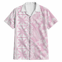 Pastel Pink Kahili Quilt Hawaii Hawaiian Shirt Tropical Flower Seamless Half Style LT14 Pink - Polynesian Pride