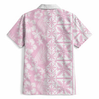 Pastel Pink Kahili Quilt Hawaii Hawaiian Shirt Tropical Flower Seamless Half Style LT14 - Polynesian Pride