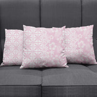 Pastel Pink Kahili Quilt Hawaii Pillow Cover Tropical Flower Seamless Half Style